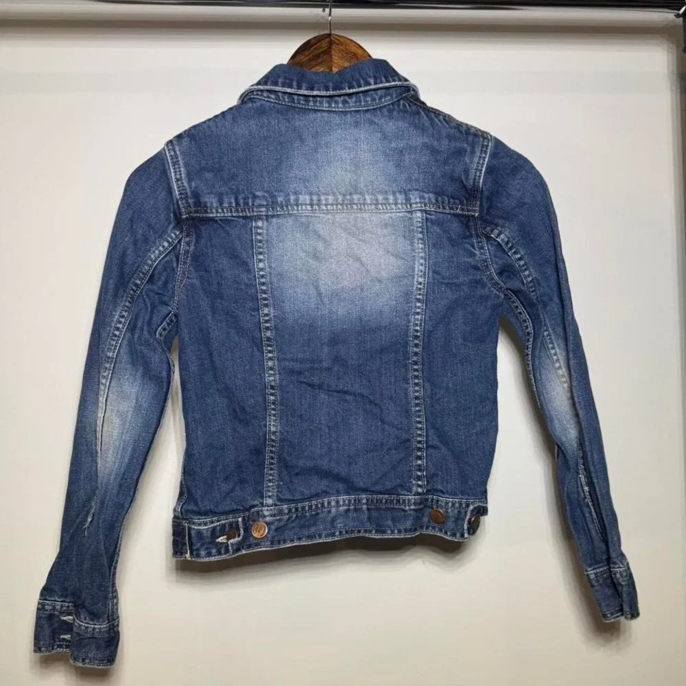 Gap Girls Blue Denim Jacket With Button Up Front and Pockets Size XL 100% Cotton